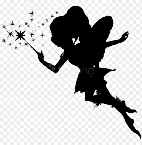  fairy with wand silhouette - fairy with wand clipart PNG high resolution free