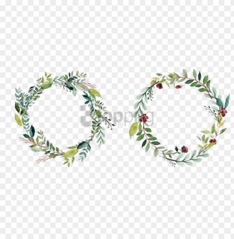 free floral wreath image with - watercolor flowers frame Transparent Background Isolated PNG Illustration