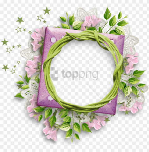 free flower round frame image with - circle flower frame HighQuality Transparent PNG Isolated Graphic Element