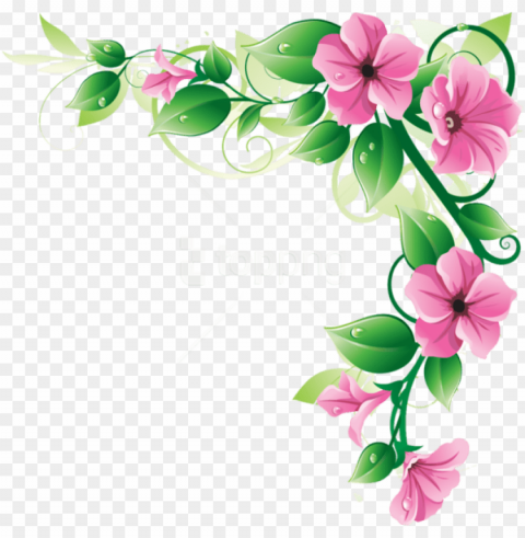 free flowers borders - flower corner border PNG Image with Clear Isolation