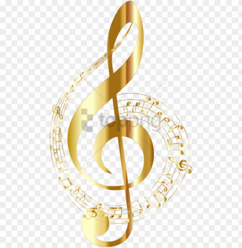 free gold music notes image with - golden treble clef Transparent background PNG gallery