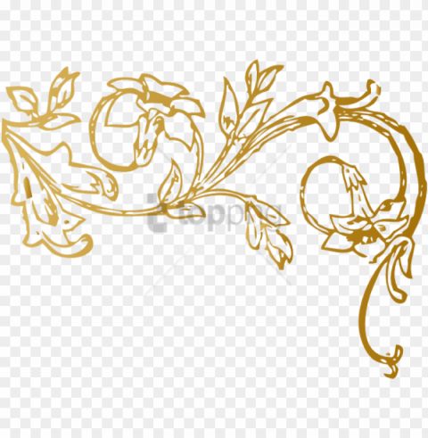 free gold swirl design image with - gold border design Transparent PNG images complete library