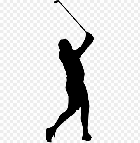 free golfer silhouette images transparent - silhouette Clear Background Isolated PNG Object