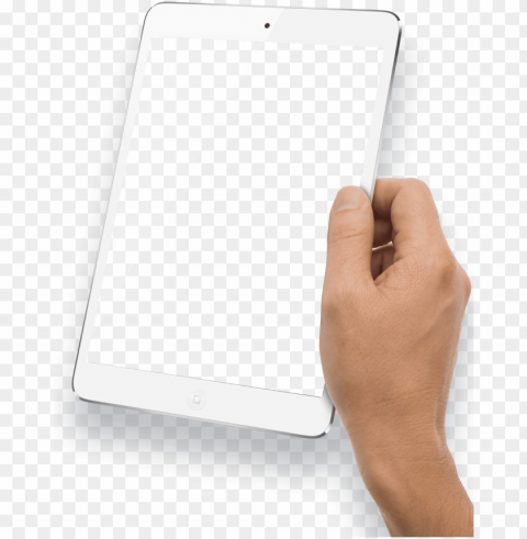 free hand holding white tablet images transparent - hand with tablet Isolated Graphic on Clear Background PNG