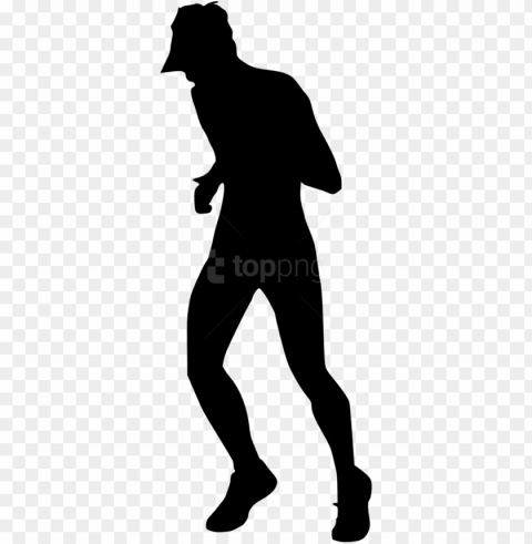  man running silhouette images - people running black PNG with transparent background for free