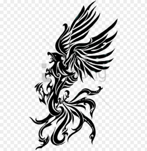 free phoenix tattoo right image with transparent - phoenix tattoo Clean Background Isolated PNG Illustration