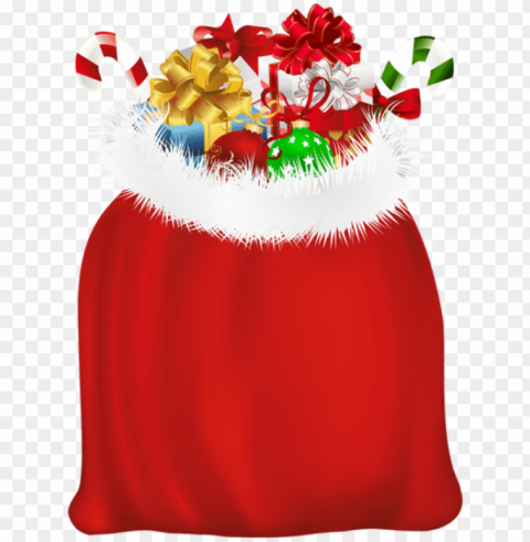 red santa gift bag - bolsa de regalos de santa claus PNG images free