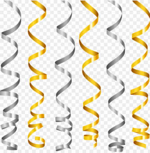 free silver and gold curly ribbons images - gold ribbon border clipart Transparent Cutout PNG Graphic Isolation