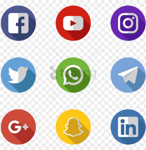 free social media apps image with transparent - redes sociales icons Clean Background Isolated PNG Design