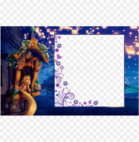  transparent child frame with rapunzel - marcos de rapunzel PNG no background free