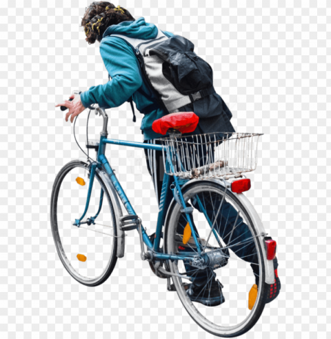 free walking with his bike images - people with bicycles Isolated Element in Transparent PNG