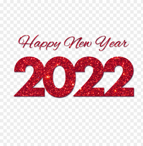 free red glitter happy new year 2022 Isolated Item with HighResolution Transparent PNG