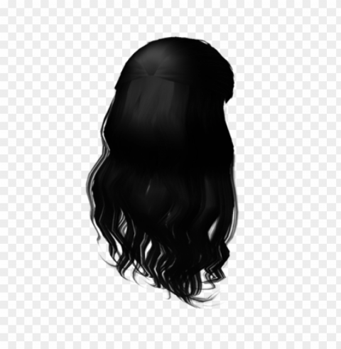 free roblox hair black Clean Background Isolated PNG Character