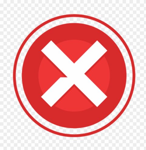 free round cross x red icon PNG images for advertising