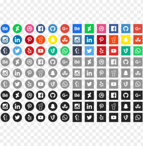 free social media icons 2018 HighQuality PNG Isolated on Transparent Background