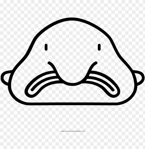 free stock collection of blob fish coloring pages - blobfish black and white Clean Background Isolated PNG Graphic
