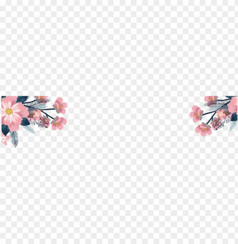 free summer flowers and watercolors - transparent background flower border PNG Graphic Isolated on Clear Backdrop