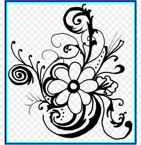  unbelievable hawaiian flower clip art borders - black and white flowers clip art Free transparent background PNG