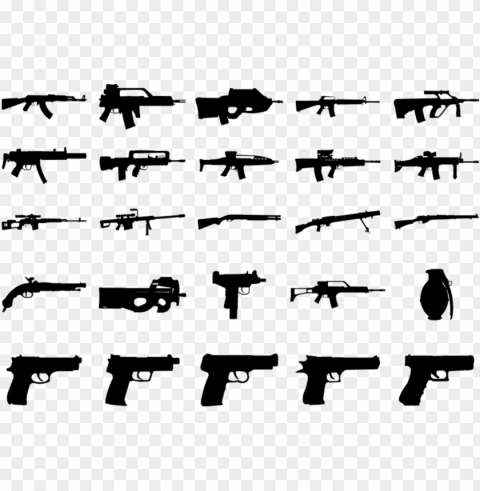 free vector clue guns pack clip art - brief tutorial on firearm PNG for social media