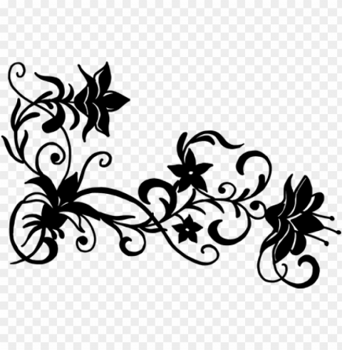 free vector flowers black and white 4k pictures - floral vector black and white Transparent PNG download