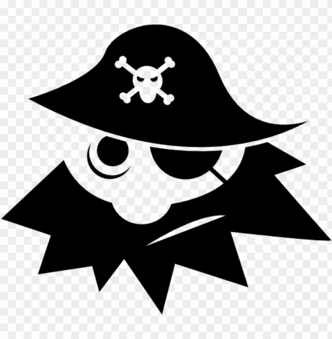 free vector pirate with eye cover clip art - pirate black and white PNG images with no limitations