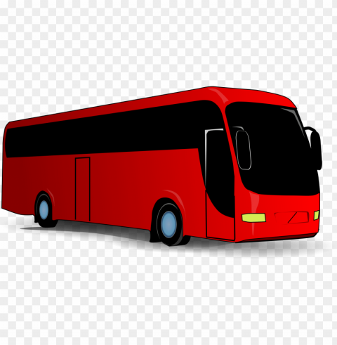 free vector red travel bus clip art - tour bus clip art ClearCut Background PNG Isolated Element