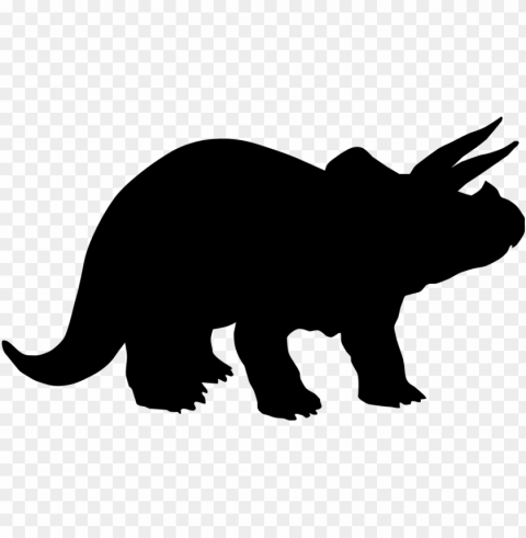free vector triceratops - dinosaur silhouette sv Isolated Graphic in Transparent PNG Format