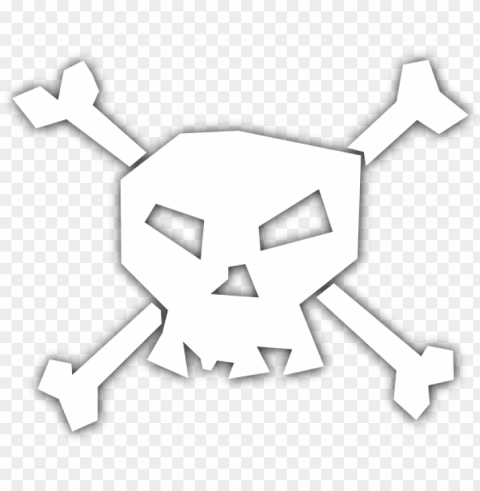 free white skull & - halloween pirate skull Isolated Character in Transparent Background PNG