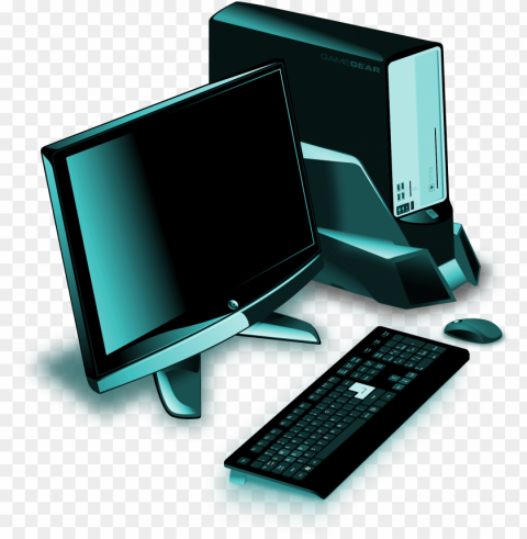 freebie vector of a desktop computer on transparent - gaming pc 100 dollars PNG transparency images