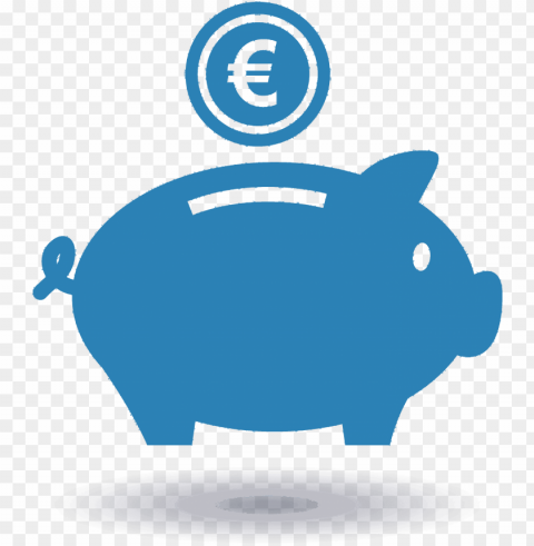 freeeuro iconcomputer icons royalty-free - blue piggy bank Clear Background Isolated PNG Illustration