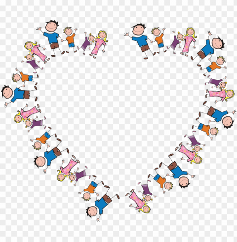freeof a heart frame made of stick family - happy international mother's day PNG Graphic with Transparent Isolation