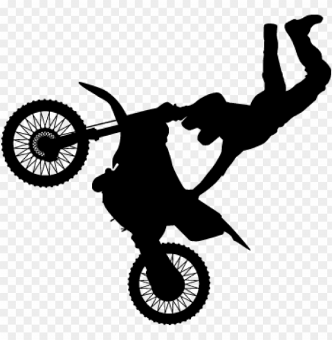 freestyle motocross silhouette 4 decal sticker - dirt bike silhouette Isolated Item in Transparent PNG Format