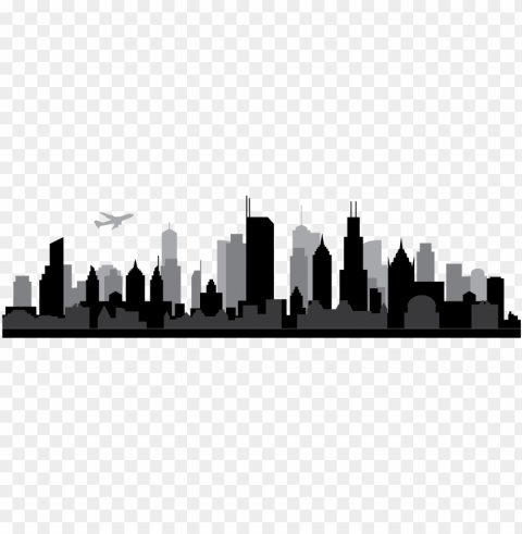 freeuse download chicago vector - chicago skyline outline Isolated Object in HighQuality Transparent PNG