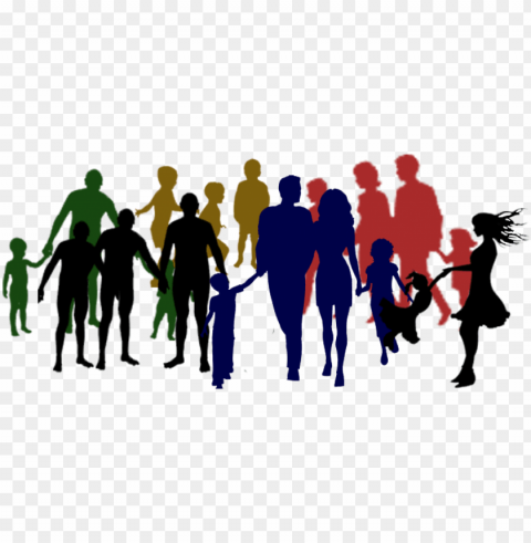 freeuse download day clip art net - extended family silhouette family PNG with clear overlay