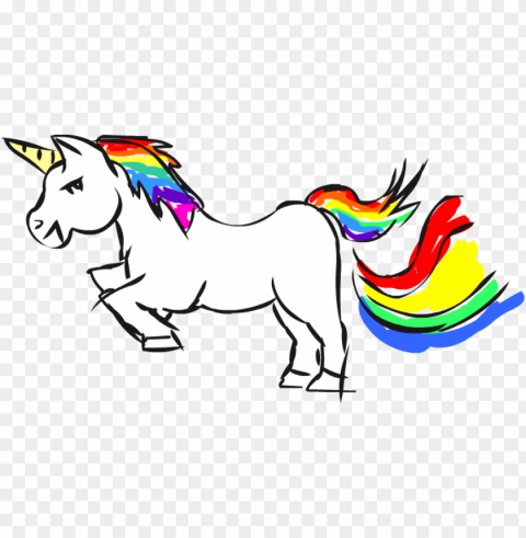 freeuse download fart drawing horse - unicorn farting out rainbows Transparent graphics