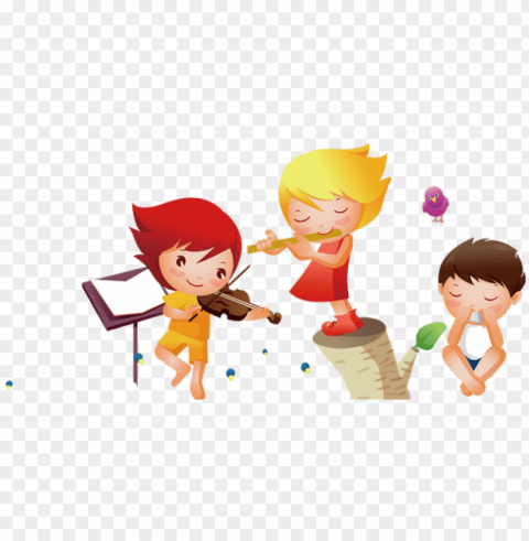 freeuse girl musical instrument clip art cartoon - kids music PNG graphics for free