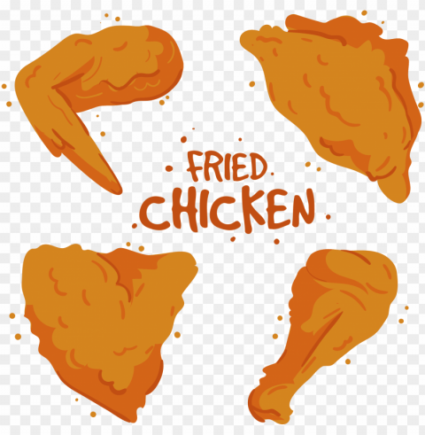 fried chicken buffalo wing kfc nugget cartoon - fried chicken illustration Transparent Background PNG Isolated Icon