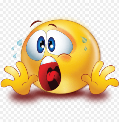 frightened scared face with sweat - emoji scared face PNG images with alpha channel selection