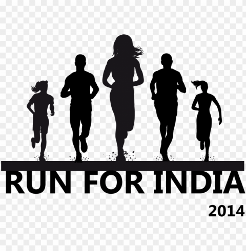 front running silhouette PNG for educational use