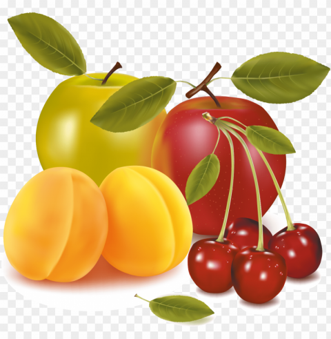 fruit cherry apple pear Isolated Element on Transparent PNG