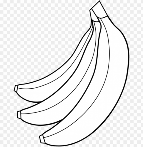 fruit clipart banana bunch - banana black and white PNG Graphic with Isolated Transparency
