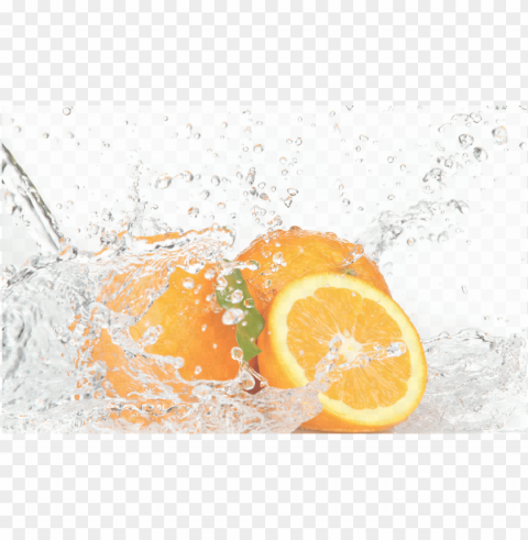 fruit water splash u - water splashing of orange Transparent PNG Object with Isolation