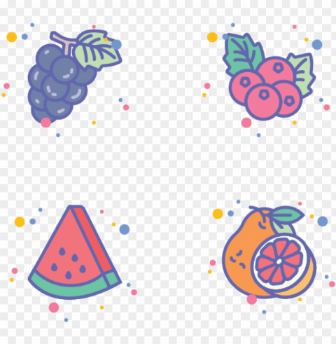 fruits icon set for jellycons outline line set app - icon HighQuality PNG Isolated on Transparent Background