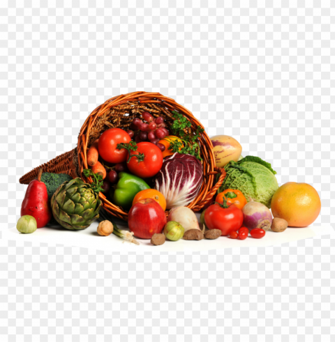 frutas y verduras - cuerno de la abundancia de frutas en Isolated Icon on Transparent Background PNG