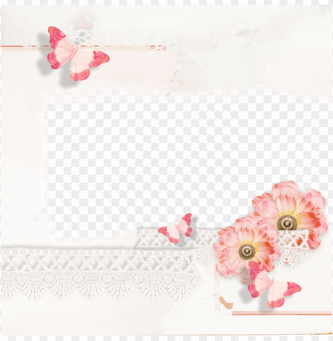 Ftestickers Butterflies Flowers Frame Borders White - Garden Roses PNG Clear Images