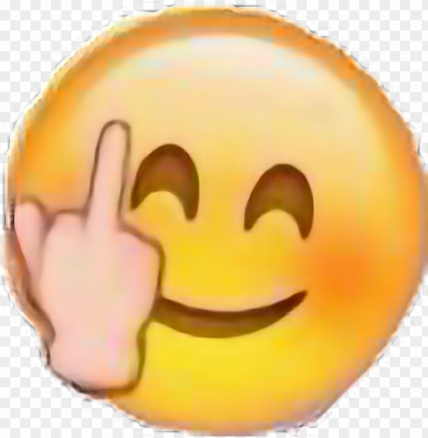 ftestickers emoji funny fuckyou lol - smiling emoji with middle finger Transparent PNG Isolated Graphic Design