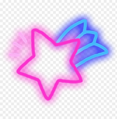 ftestickers light glow neon star PNG transparent design bundle