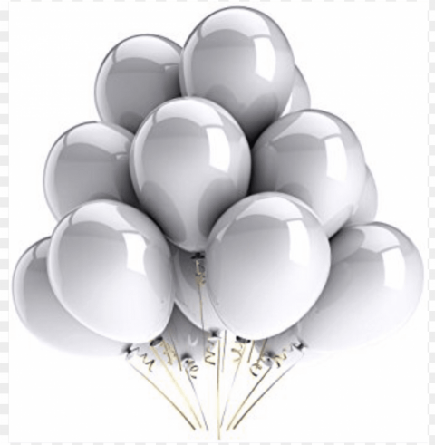 ftestickers silver latex balloons freetoedit - white happy birthday balloons HighResolution PNG Isolated Illustration