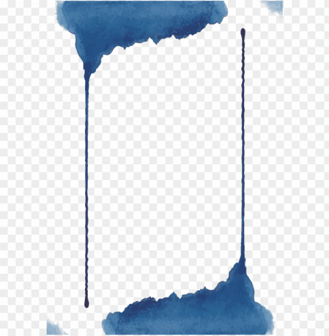 ftestickers watercolor borders frame blue - 水彩 封面 Transparent PNG download