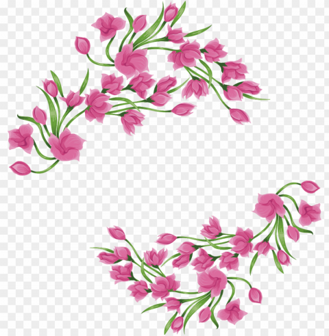 ftestickers watercolor flowers frame borders pinkroses - pink magnolia Transparent PNG images pack